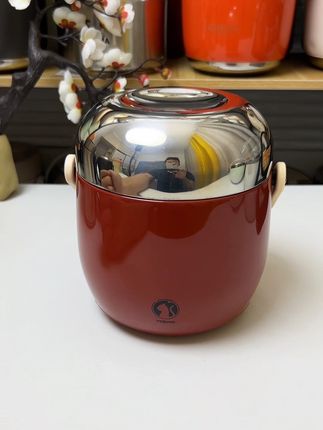 316不锈钢保温饭盒来了,保温12小时,盖子能当做饭碗,不撒汤不漏水送餐具保温袋#保温桶 #带饭上班 #保温饭盒