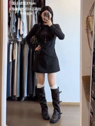#新款时尚女靴#厚底增高长筒靴#休闲百搭 #软底软面#时尚穿搭