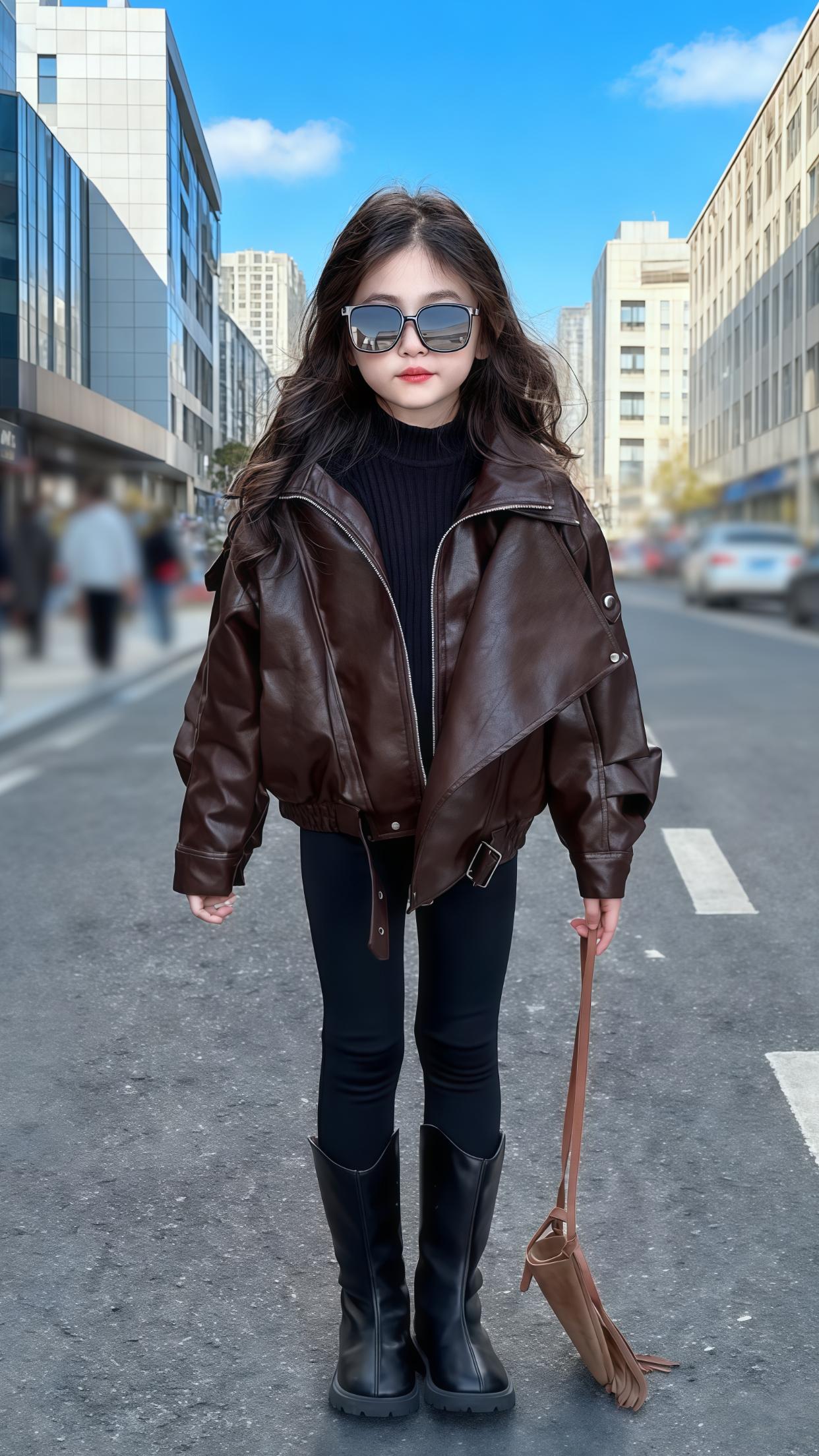 被问爆!女儿的美式皮衣帅到犯规💥。终于挖到2025春秋款宝藏外套!这件女童美式皮衣直接把“又酷又飒”焊在身上,妥妥的炸街神器✨ 慕斯蛋白软皮材质巨亲肤,扭成一团放开也秒回弹,完全不担心爆皮开裂。金属拉链+立体肩线超有质感,内里透气不闷汗,春秋穿刚好。搭配牛仔裤是拽拽的美式潮妞,配小裙子又甜又酷,风格切换无压力。 昨天带娃遛弯,一路被追问链接,拍照发圈直接被问“是不是偷偷生了个潮人小孩姐”?#创作灵感 #骗你生女儿 #小孩姐穿搭 #萌娃炸街穿搭#皮衣外套