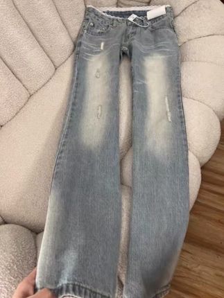 浅蓝美式蕾丝拼接微喇牛仔裤女2025春夏新款不贴腿显瘦拖地喇叭裤#牛仔裤 #显高显瘦 #牛仔裤穿搭 #显高显瘦显腿长 #辣妹穿搭