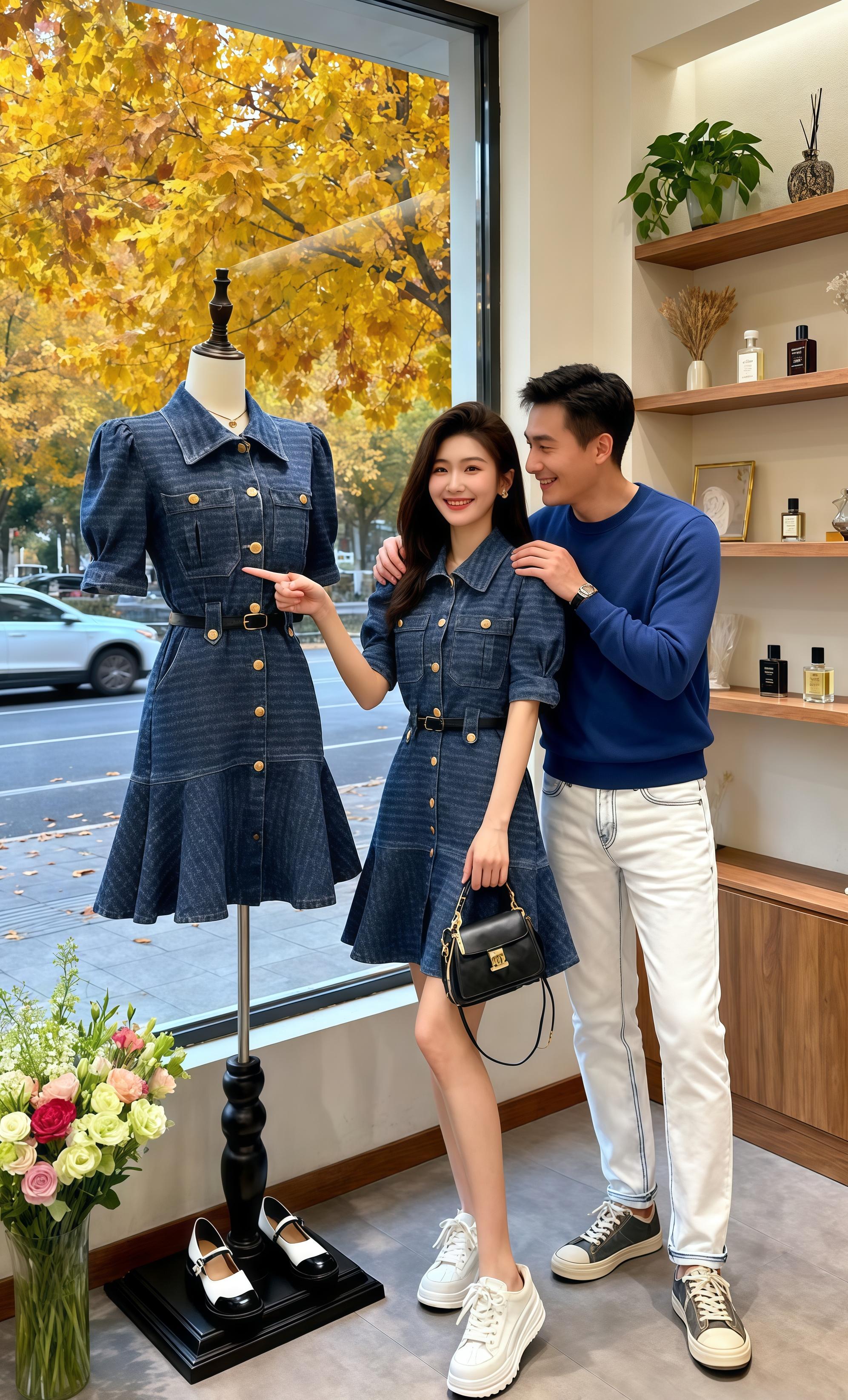 《拿铁与秋叶的午后约定》 深秋的都市咖啡馆里,苏晴倚在黑色台面上,指尖划过微凉的桌面。她握着一杯星巴克拿铁,目光落在窗外﹣﹣金黄的秋叶将街道染成一幅暖色调的画,风过处,叶片簌簌落在柏油路上。身旁的黑色手提包静静立着,腕表的秒针滴答,像在为这午后的闲适打节拍。她想起十分钟前,在对面那家女装店试穿这条牛仔连衣裙时,店员说"这裙子和你手里的拿铁,是秋天最搭的cp"。此刻,玻璃窗外的秋叶还在悠悠飘落,她忽然觉得,这样被咖啡香、衣装质感和秋意包裹的时刻,或许就是都市生活里,独属于她的浪漫章节……#晒晒我的秋日穿搭#秋冬都市硬核穿搭#早秋冷冽又随性的气质穿搭#通勤穿搭万能配色公式#来抖音商城双11领超级补贴@抖加🔥上热门🔥dou+🔥热点宝 @巨量千川 @DOU+上热门