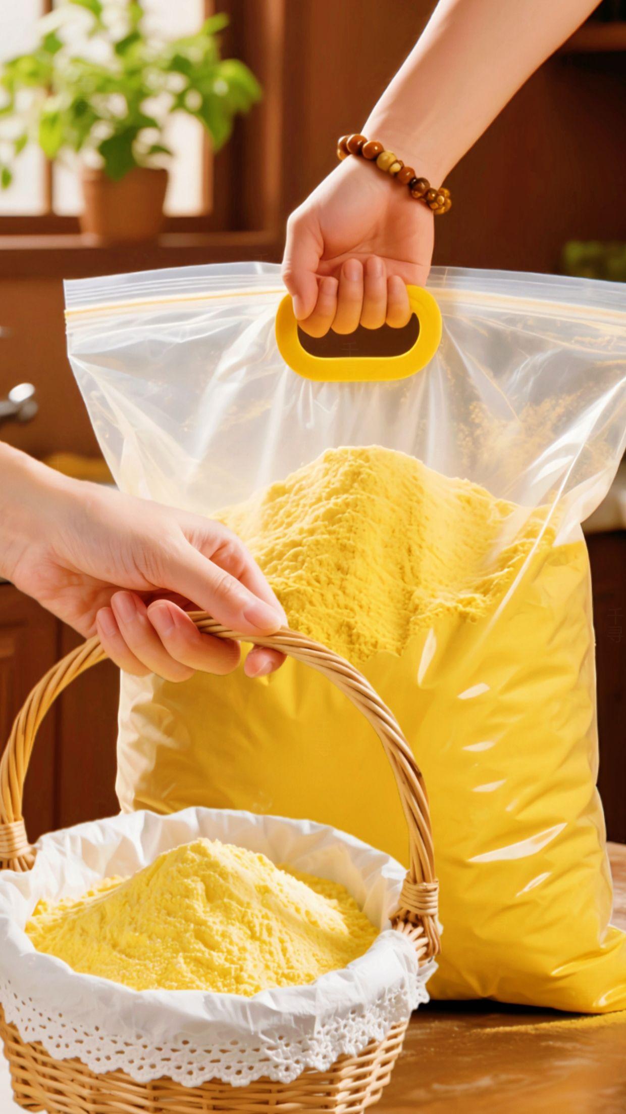 选优质小米研磨而成,色泽金黄,粉质细腻,无论是做松软的馒头、香甜的发糕,还是筋道的面条都好吃,口感独特,麦香浓郁。   #小米面粉 #营养丰富 #无麸质 #控糖好物 #面食必备