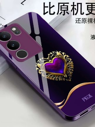 适用【vivo S17 Pro】时尚爱心液态玻璃手机壳 轻奢潮流 全包防摔#质量很好@DOU+上热门