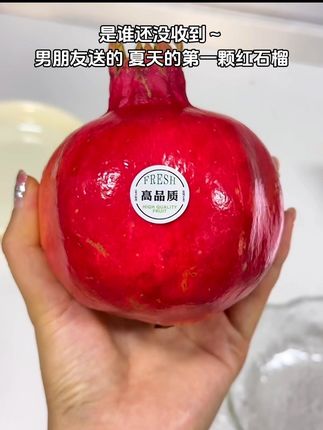 是谁还没收到 男朋友送的夏天的第一颗红石榴#石榴 #夏天的第一颗石榴 #软籽石榴 #新鲜应季水果 #好吃到停不下来