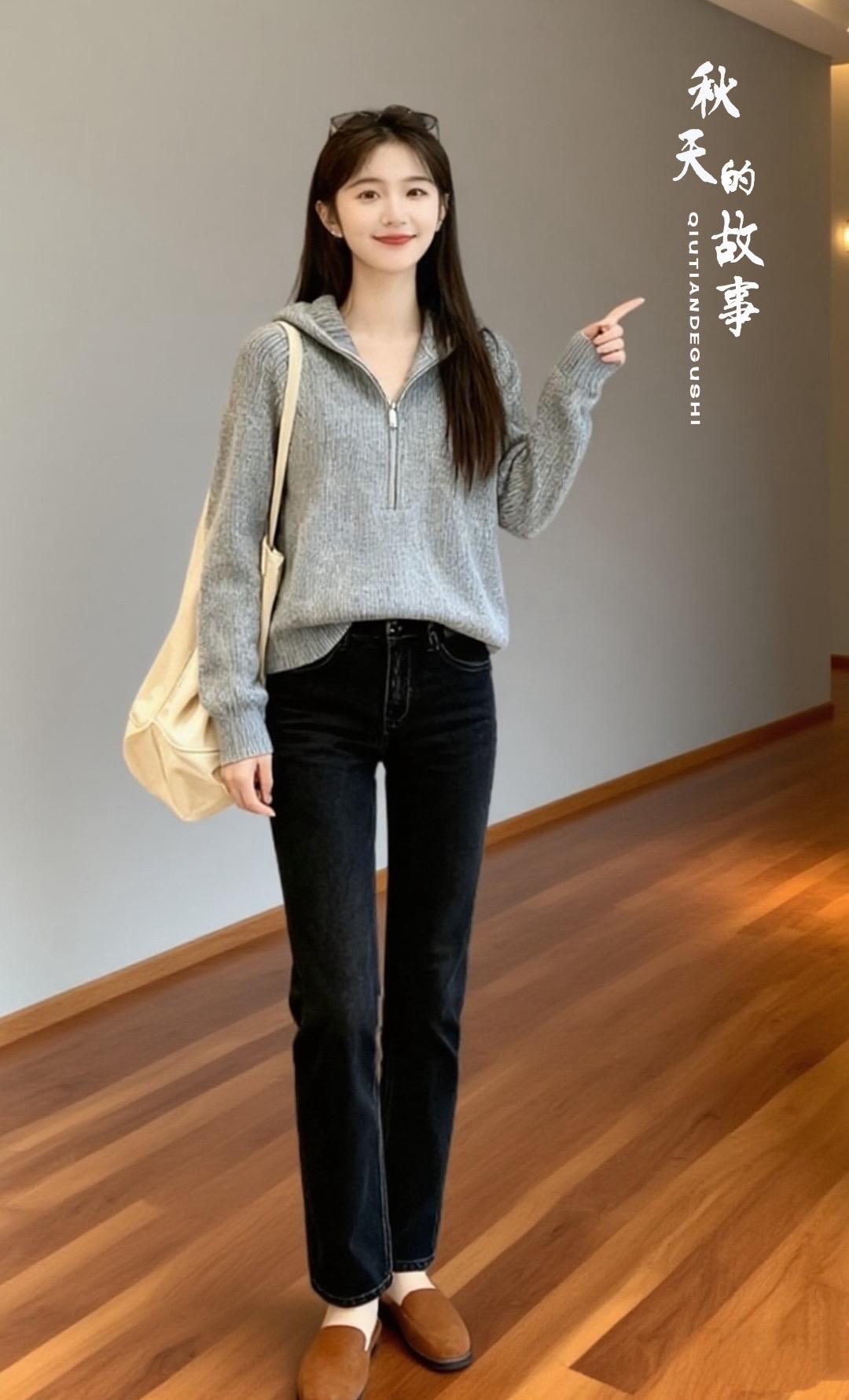 学会控制情绪,一半为了尊重别人,另一半为了保护自己#遮肉显瘦 #秋季穿搭 #国庆出游穿搭#针织衫穿搭