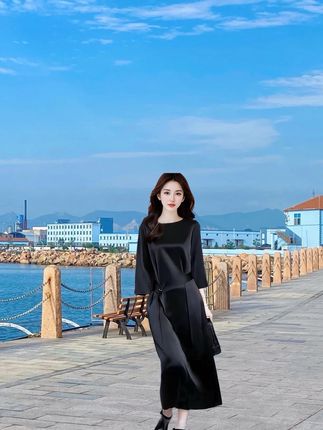 夏季高端气质黑色连衣裙 #夏日穿搭小心机 #夏季干净风穿搭 #穿搭是为了取悦自己 #穿搭要显贵抽象版 #一击即中的夏日穿搭