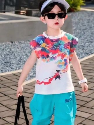 好看又洋气的儿童短袖套装,上身冰冰凉凉太舒服了#夏季穿搭 #无限回购的宝藏单品 #儿童套装 #面料柔软舒适 #透气舒适