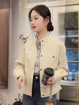 高级感薄款衬衫短外套女2025秋装新款小个子时尚休闲显瘦夹克上衣#看过来 #爱了爱了 #同款 #时尚百搭休闲气息衬衫