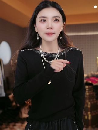 LA.Sheila 重工水钻女王打底上衣#百搭内搭 #精致穿搭 #洋气小衫 #打底 #优雅气质
