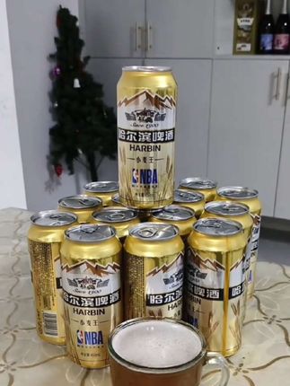 哈尔滨小麦王啤酒 哈尔滨啤酒经典小麦王450ml*15罐装#优选酿造清爽顺滑 @巨量千川