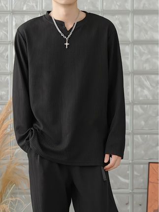 v领长袖有多好看试了才知道#男生穿搭 #潮流穿搭 #早秋穿搭 #休闲减龄穿搭 #ootd穿搭