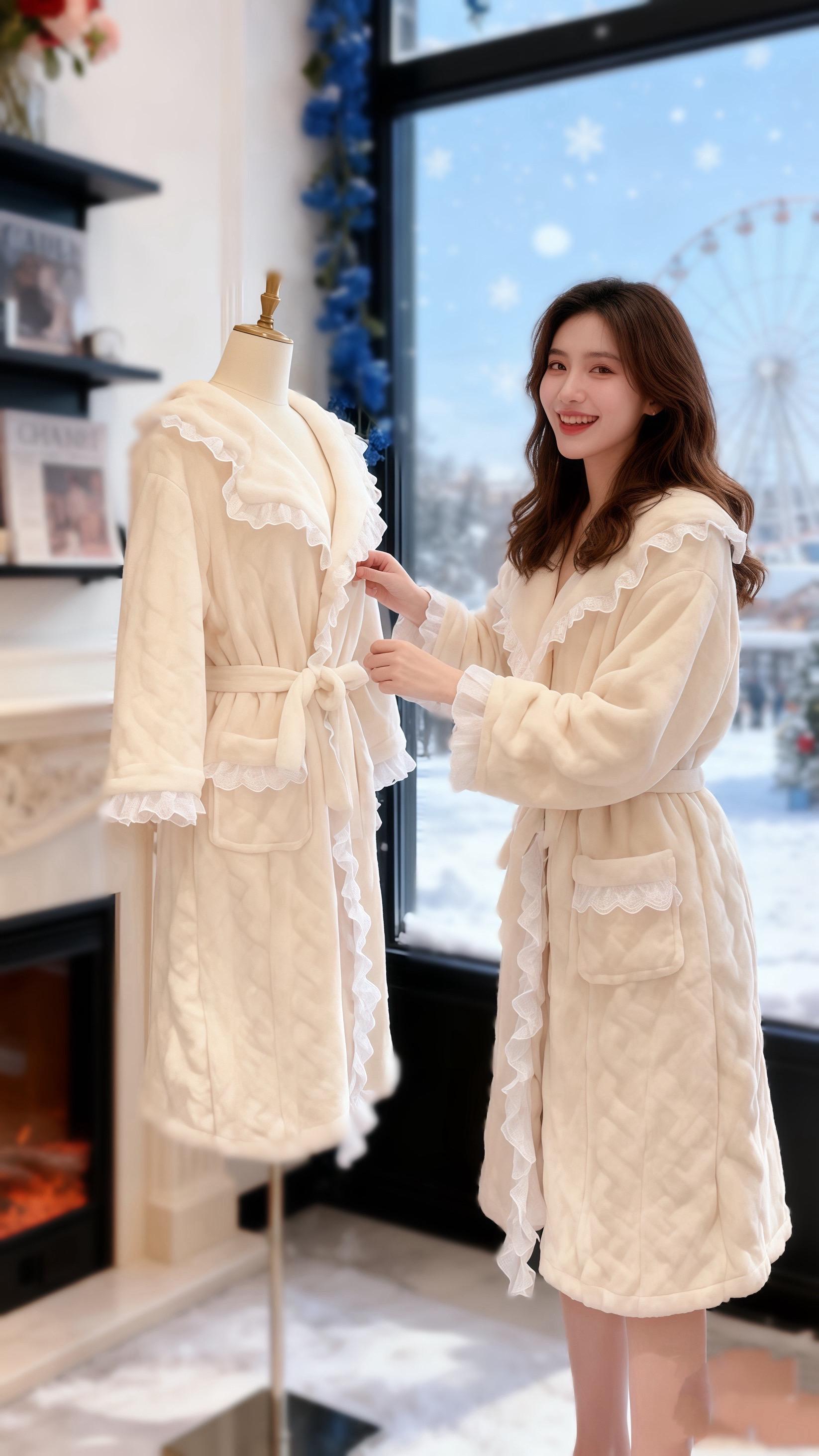 2023秋冬珊瑚绒睡袍女|加厚长款好美呀。降温别扛!2025新款珊瑚绒睡袍来救场~加厚绒毛软到rua不停,长款设计从头暖到脚,洗澡后裹着不凉肩,宅家追剧、睡前放松都适配。糯叽叽质感+显白配色,颜值保暖双在线,这个冬天把“移动暖炉”穿身上!  #珊瑚绒睡袍女加厚 #长款浴袍家居服 #冬天保暖睡衣@生活服务热点中心 @抖加🔥上热门🔥dou+🔥热点宝