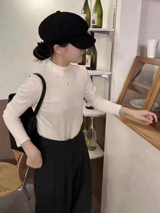 七言家 小立领简约百搭不变形打底衫#不变形打底#气质小立领#百搭显瘦 #源头实力厂家