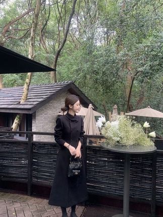 奥黛丽韩版小翻领分割线双排扣小香设计感毛呢大衣22863#休闲女装 #女装 #大衣 #小香风 #强烈推荐