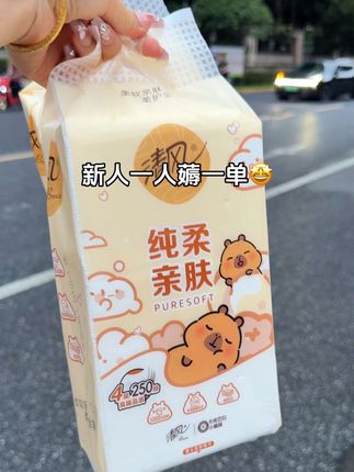 #新人福利每人限购一单 #清风卡皮巴拉抽纸 #生活用纸 #好用的大包抽纸推荐 #无限回购的宝藏单品