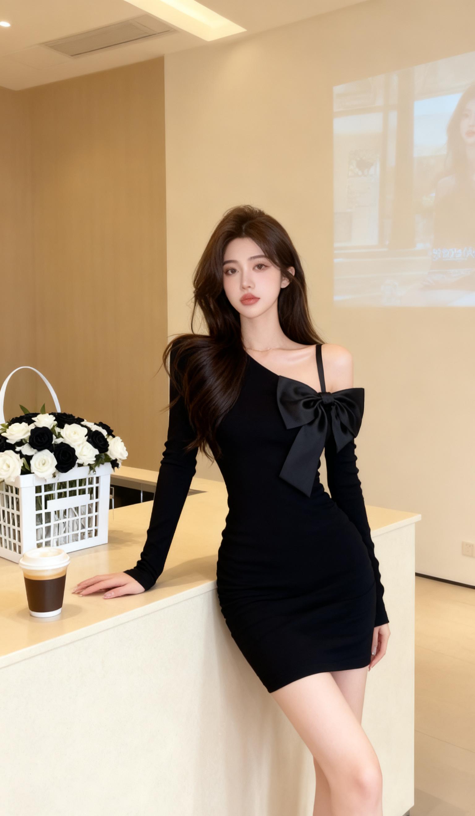 2025秋季新款单边吊带长袖连衣裙蝴蝶结设计小黑裙收腰显瘦包臀裙#单边吊带裙#小黑裙 #显瘦包臀裙 #长袖连衣裙 #ootd穿搭