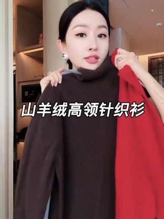 秋冬必入款,山羊绒手工钩花高领衫,显贵不撞款,内搭外穿都绝#杨圣坤#穿搭小心机 #打底衫#通勤搭配 #秋冬都市硬核穿搭
