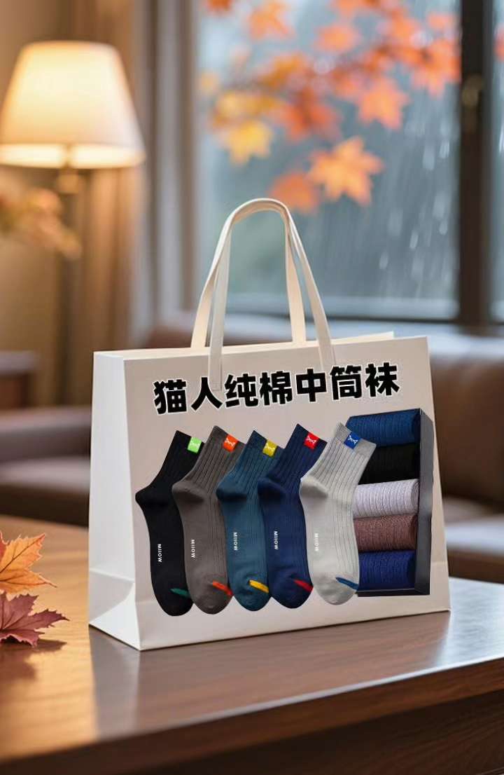 #面料柔软舒适#袜子透气舒适#纯棉袜子#男士袜子#中筒袜