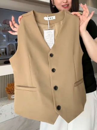 老钱风设计感马甲女款背心2025春秋新款叠穿通勤职业干练外穿坎肩 #马甲 #穿搭 #女装新品日 #女装搭配 #每日穿搭