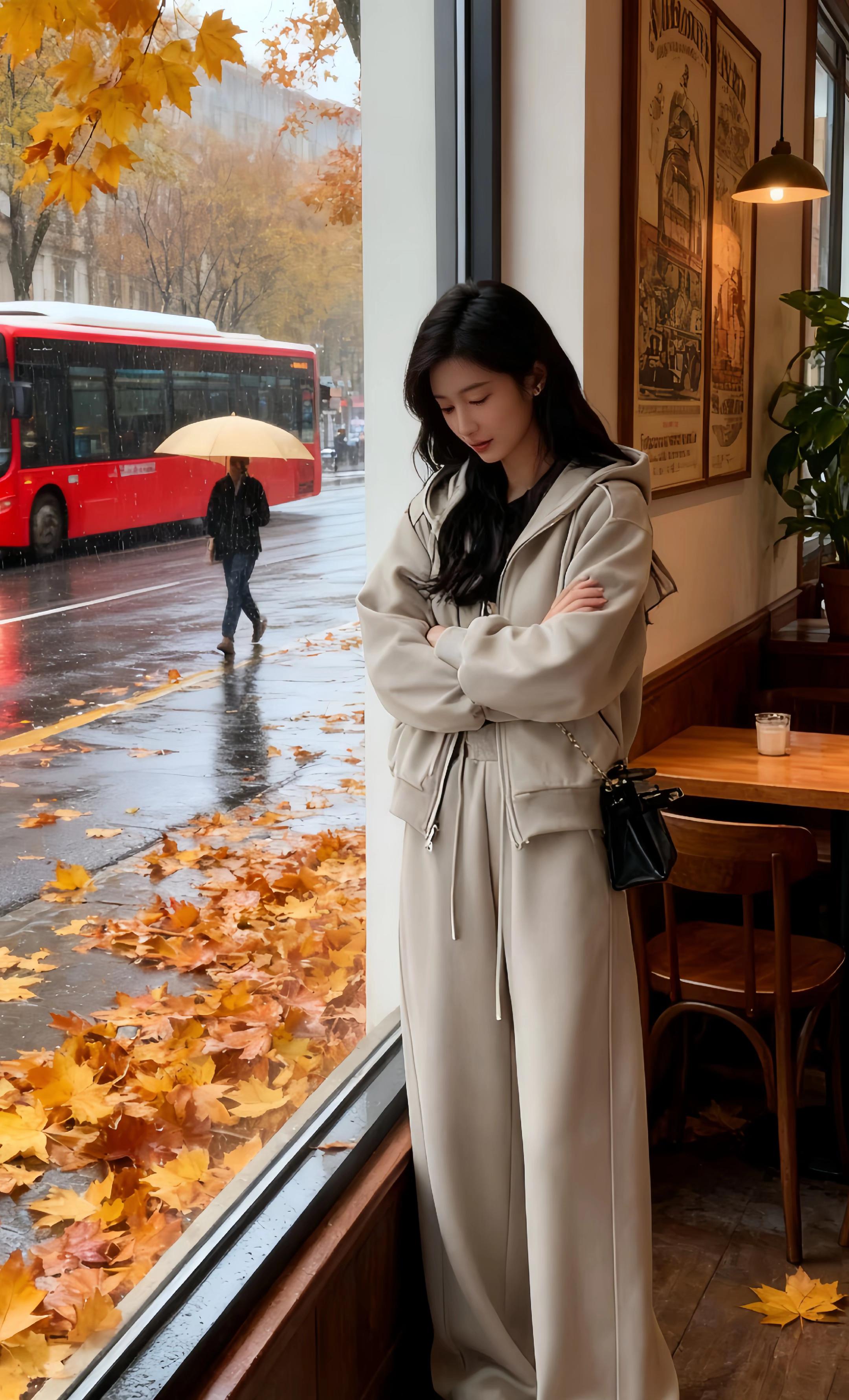 萍萍的浅卡其色连帽套装,是她秋日里的“舒适标配”。连帽卫衣拉链半开,露出内搭的黑色打底,休闲中透着随性;阔腿裤垂感十足,裤脚宽松的版型让步履都多了几分自在。 秋日雨天,她穿着这套去街角咖啡馆。黑色迷你包斜挎在身,与穿搭形成色彩对比,精致又不失协调。站在窗边,卡其色套装在暖光下显得柔和温暖,宽松的剪裁让她在微凉的天气里既能保暖,又不会有束缚感。 萍萍很喜欢这套穿搭,它就像生活里的“松弛剂”,不管是雨天在咖啡馆发呆,还是日常通勤赶路,都能让她在舒适中,活出随性又不失格调的模样。#大码显瘦穿搭#休闲减龄穿搭#秋季微胖穿搭测评#通勤穿搭万能配色公式#大码女装@DOU+小助手 @抖加🔥上热门🔥dou+🔥热点宝 @图文带货帮扶中心