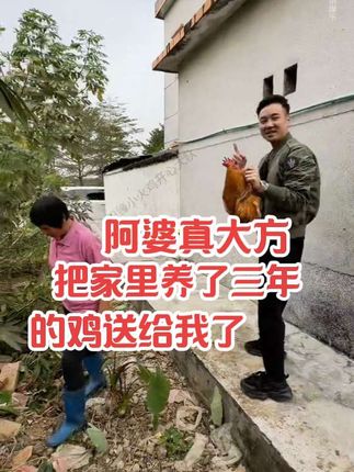 阿婆真大方,把家里养了三年的鸡都送给我了#正能量#三农#农村生活 #搞笑 @欧阳锋广东小火鸡