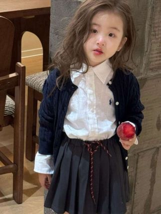 #小思家女童套装 2025夏季气质韩版学院风翻领长袖衬衫宽松阔腿短裤套装#儿童学院风套装 #宽松套装