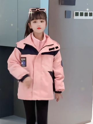 女童外套秋冬2025新款女大童冲锋衣三合一可拆卸冬装加厚夹棉童装#高品质童装 #春款穿搭 #春装新款 #运动休闲 #今日分享