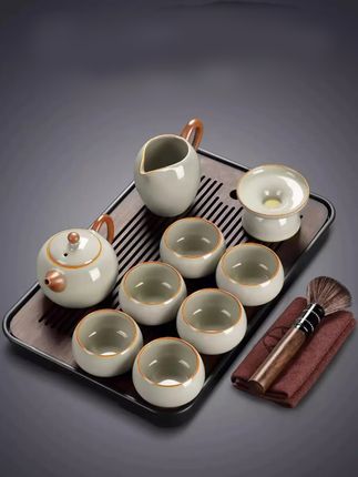 汝窑功夫茶具套装 #好物推荐🔥 #今天你喝茶了吗 #茶生活 #茶器茶具 #茶具套装
