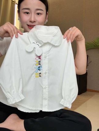 女童纯棉一百棉的衬衫,百搭洋气,超好穿!#百搭上衣 #纯棉衬衫#女童衬衫#百搭上衣
