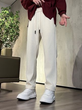 秋冬款时尚直筒裤男休闲裤卫裤抽绳松紧腰宽松垂感百搭纯色潮流#简约大气 #懒人必备 #休闲裤 #显高显瘦 #宽松