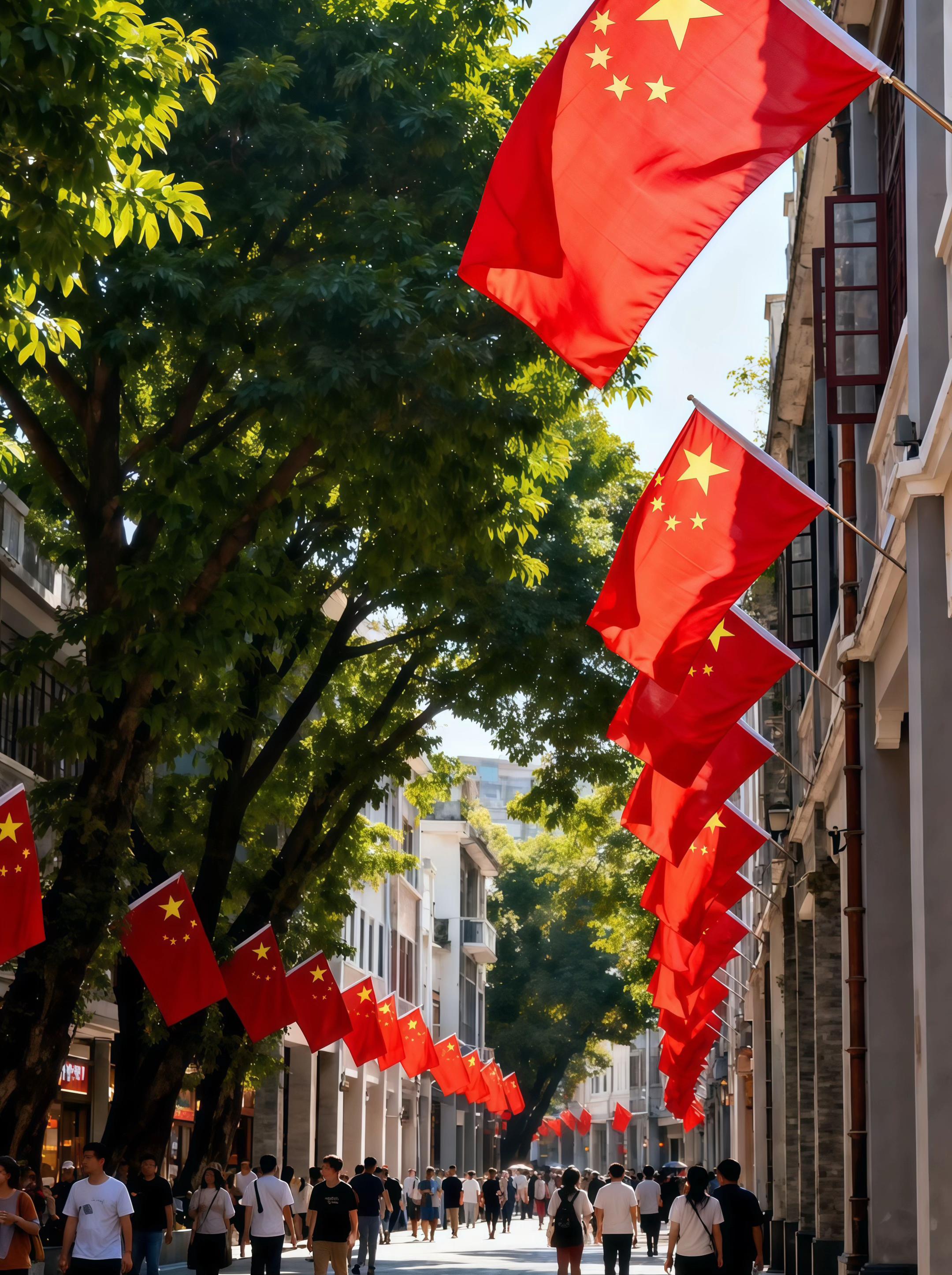 红旗飘飘迎国庆,祝祖国母亲生日快乐,祝祖国繁荣昌盛#我爱我的祖国#五星红旗迎风飘扬#祝祖国繁荣昌盛 #国庆