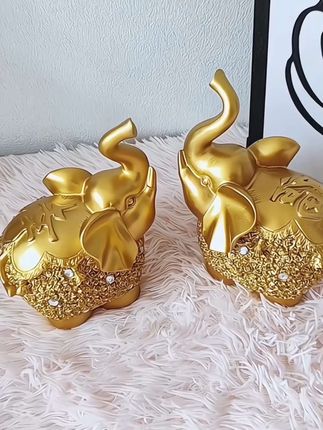 幸福小金象吉象如意玄关电视柜金色客厅装饰品电视柜客厅摆件摆件#装饰品摆件 #吉祥如意 #幸福小金象摆件 #软装搭配 #家居好物
