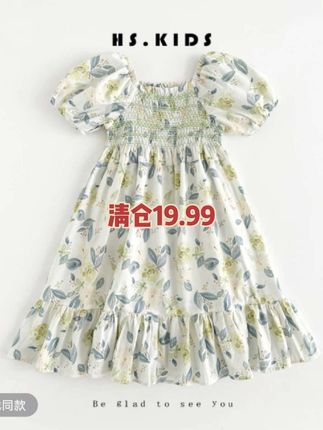 #童装清仓 #女童连衣裙 #女童纯棉连衣裙 #中大童女孩衣服推荐 #女童夏装 @DOU+小助手