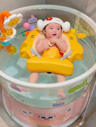 #我要上热门 婴儿游泳桶高品质透明家用泡澡桶加粗加厚新生儿洗浴可折叠沐浴桶#婴儿游泳桶家用 #游泳桶家用儿童婴儿0-3岁 #宝宝游泳 #母婴好物