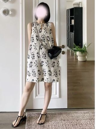 法式花朵刺绣高级无袖连衣裙水滴圆领设计时尚慵懒宽松小短裙#夏季穿搭 #时尚穿搭 #休闲穿搭 #百搭#裙子搭配