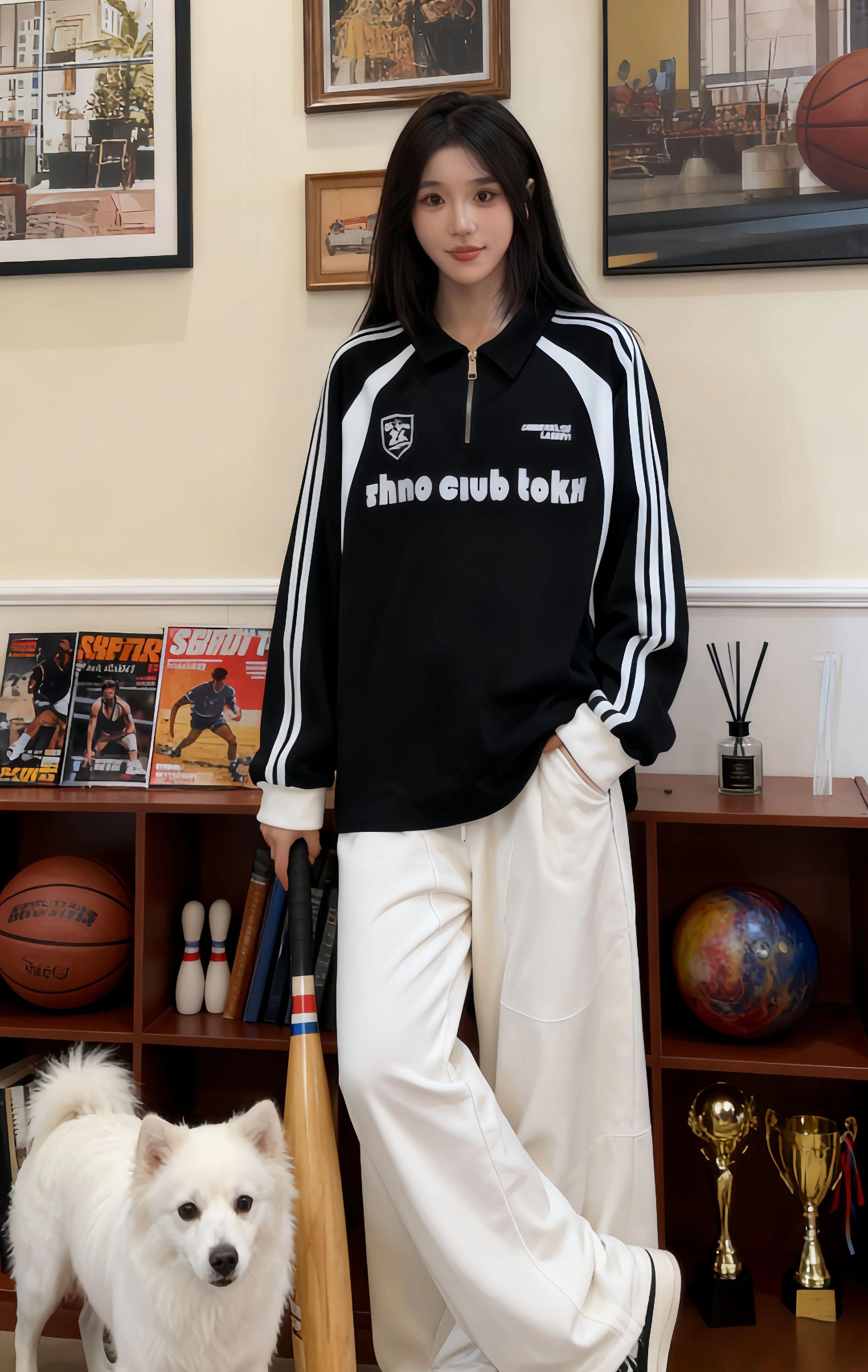#图文伙伴计划 #美式潮流半拉链Polo卫衣#高级感痞帅穿搭#男女同款#秋季时尚潮流穿搭