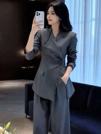 新款简约显瘦简约通勤气质时尚套装西装休闲洋气两件套 #女装 #女装穿搭
