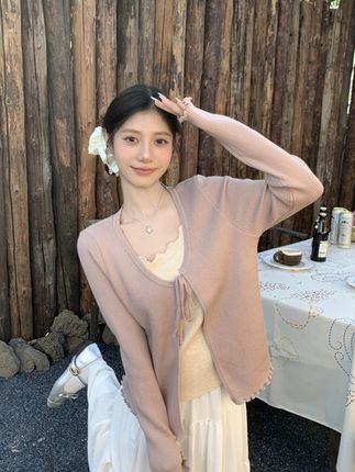 2025秋季外套温柔软糯修身显瘦上衣假两件宽松外搭慵懒休闲风开衫#面料柔软舒适 #气质这一块拿捏死死的 #品质女装 #高级感穿搭 #谁穿谁好看