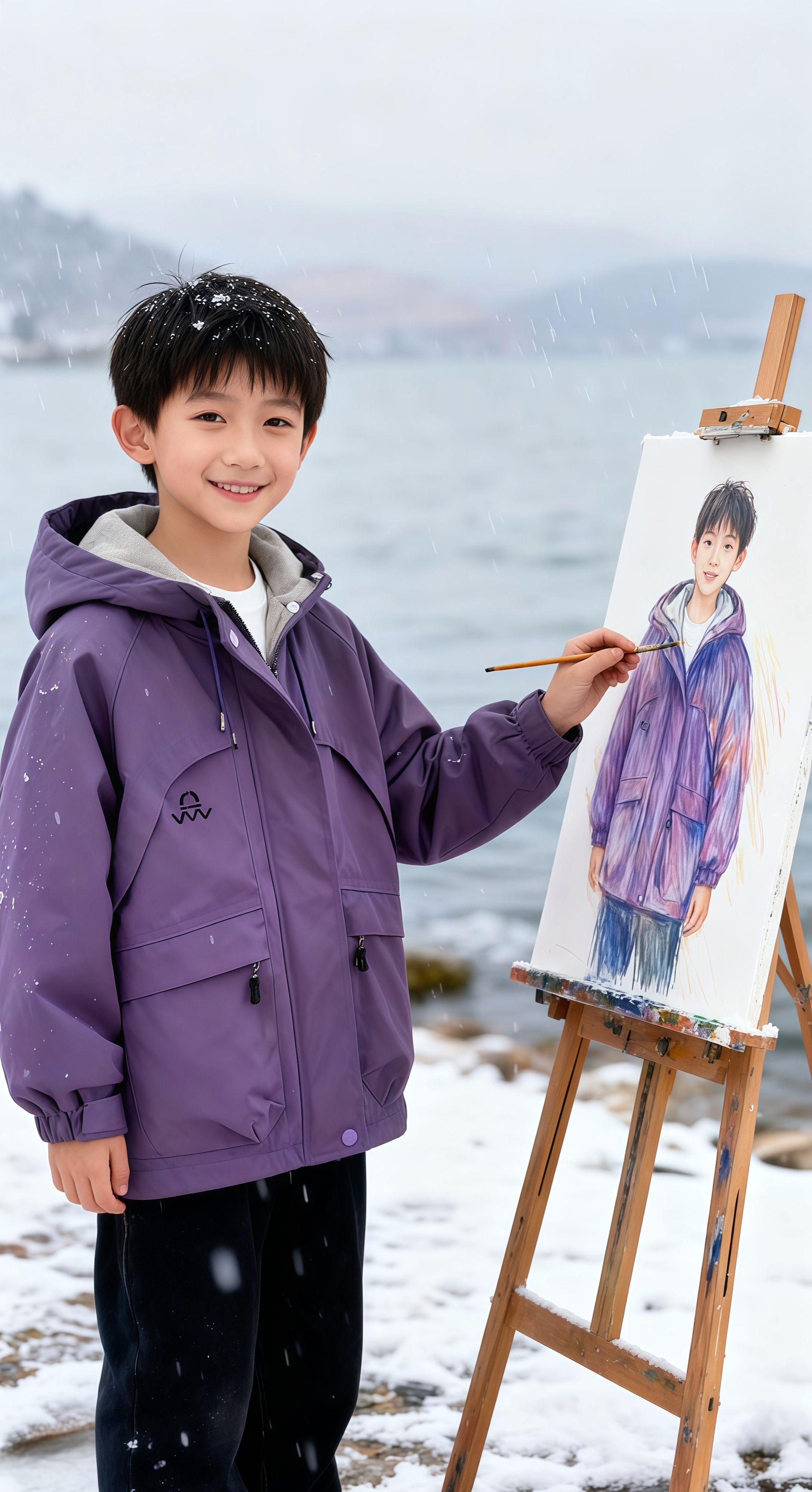 男大童秋冬刚需!2025加绒连帽冲锋衣,防风保暖还显帅,中大童穿它帅气~#潮童必备  #高品质童装  #男宝穿搭  #校服神器  #夹棉外套