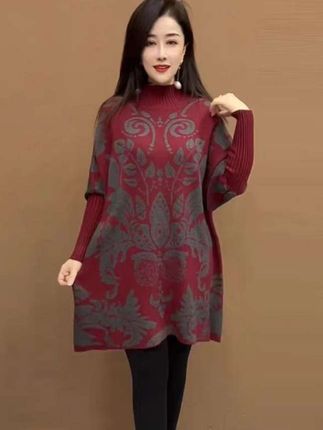 #秋冬穿搭 女士休闲加厚毛衣2025冬季新款时尚百搭轻奢宽松遮肉中长款针衫#遮肉显瘦 #宽松遮肚显瘦 #内搭外穿都好看 #微胖MM针织衫