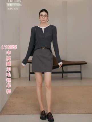 #无限回购的宝藏单品 【缓存山海】中 高腰羊毛短半裙#半身裙 #高腰 #秋冬必备@LYNEE设计师品牌