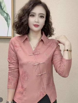 2025秋季新款衬衫领减龄百搭时尚国风长袖加绒打底衫上衣#内搭外穿都好看 #超便宜超划算 #爆款热卖中#谁穿谁好看 #dou