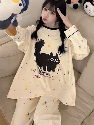 春秋薄款长袖学生少女睡衣家居服套装#春秋长袖睡衣家居服#学生家居服#少女儿童睡衣家居服套装#长袖睡衣家居服套装女#秋季可爱睡衣家居服套装