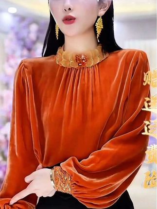 百搭气质显瘦丝绒上衣 #时尚显瘦上衣#丝绒上衣#百搭显瘦丝绒上衣#显瘦穿搭 #百搭时尚丝绒上衣