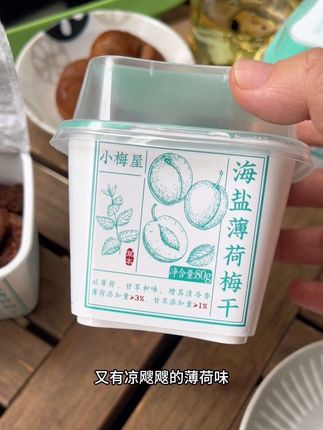 属于夏天的海盐薄荷梅干,酸咸回甘凉飕飕的,好清爽哦 #小梅屋 #小梅屋梅子 #老梅干 #梅干