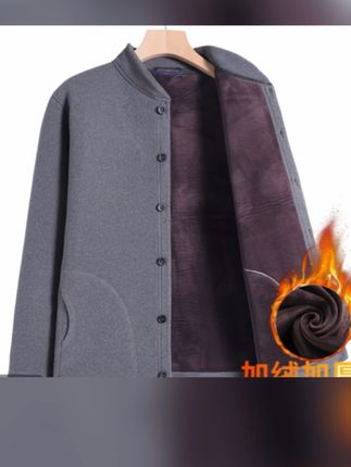 秋冬季中老年男士加绒加厚棉衣爸爸装宽松保暖棉服老人爷爷小棉袄