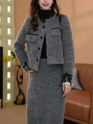 秋冬款加厚小香风套装裙 #无限回购的宝藏单品 #在抖音入手的好东西
