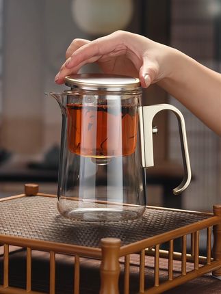懒人泡茶壶 一键过滤茶水分离泡茶壶#茶水分离杯 #泡茶神器 #玻璃茶具 #飘逸杯 #懒人泡茶壶