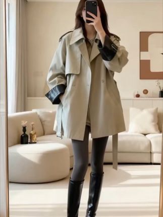 #气质风衣穿搭 #美搭尽显女神范 #日常通勤穿搭 #风衣外套 #简约高级感