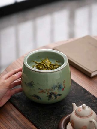 #茶渣缸#哥窑大号茶渣缸 #带过滤陶瓷茶洗盆 #功夫茶道配件#大容量家用水孟建水